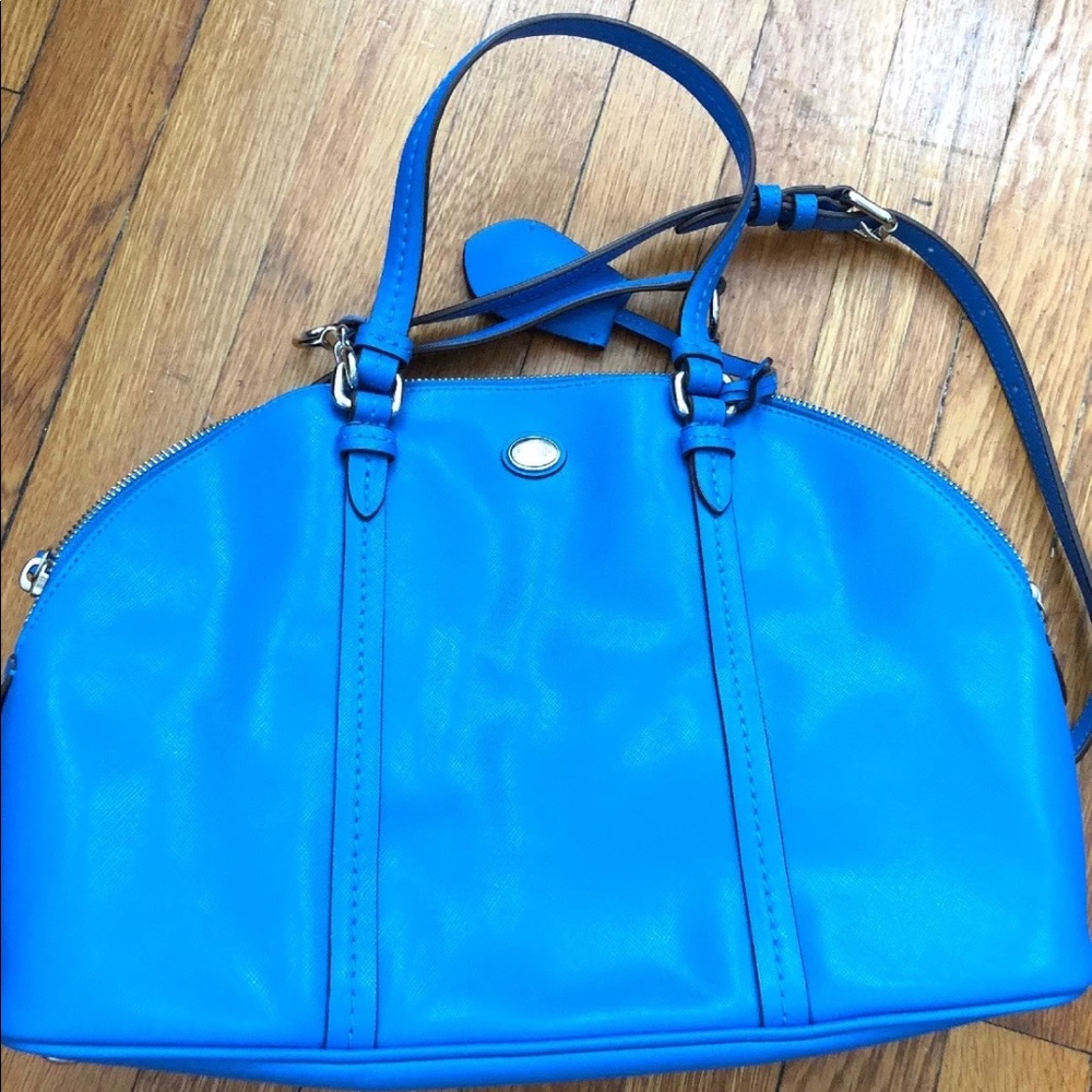 coach boston handbag blue